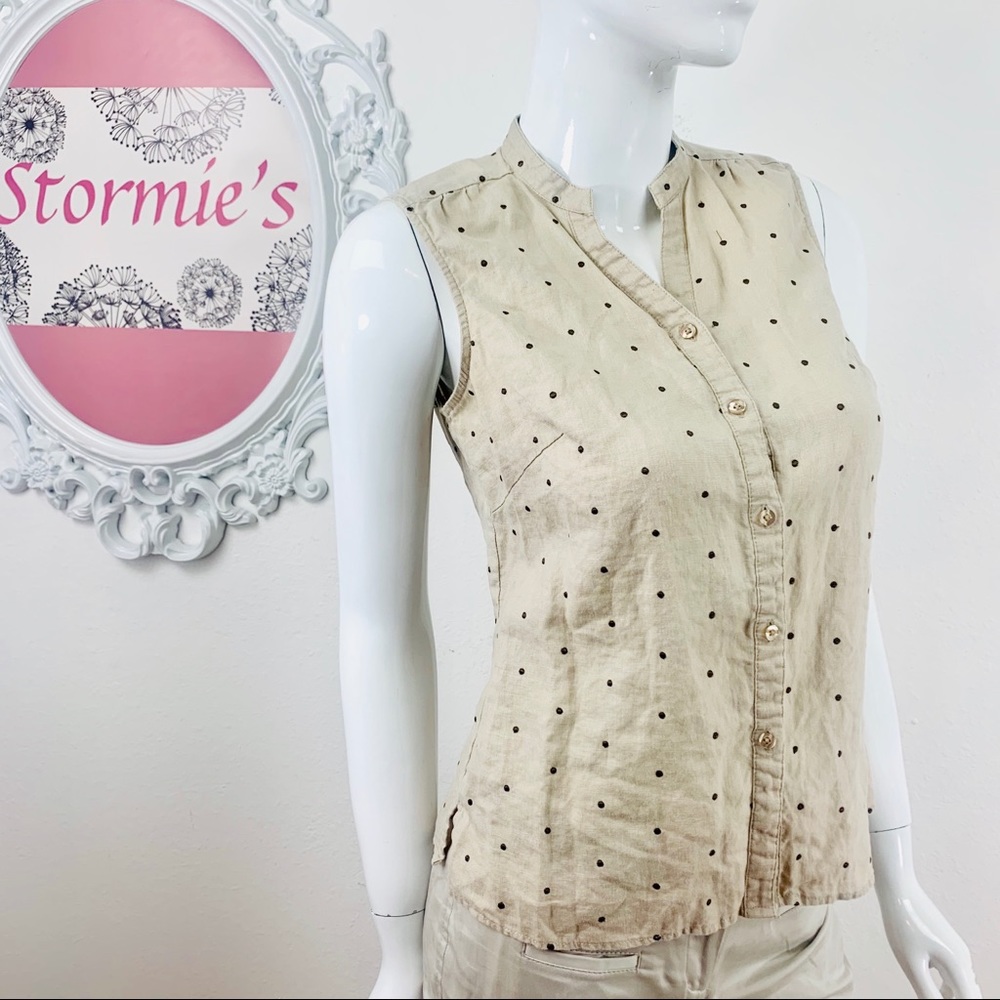 Saint Tropez West / Tan Black Embroider Polka Dots